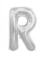 بالون هيليوم حرف R مقاس 40 إنش فضي