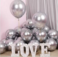 مجموعة 50 بالونات كروم فضي | Chrome Balloons Silve...