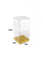 علب هدايا شفافة مع قاعدة ذهبية لتوزيعات الملكة مقا...