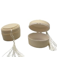 مجموعة 12 علب توزيعات بيضاوي الشكل لون بيج بدون تع...