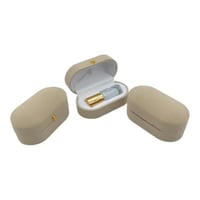 مجموعة 12 علب قطيفه لربع تولة بيضاوي الشكل لون بيج...