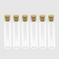 علب زجاجية شفافة بسدادة من الفلين (12 قطعة) مقاس 3...