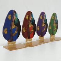 مجموعة من 12 قطعة من استناندات اكريليك شفافة مع ثي...