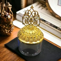 مجموعة 12من علب التعبئة دائري الشكل مع غطاء ذهبي