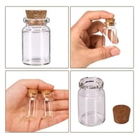 علب زجاجية شفافة بسدادة من الفلين (12 قطعة) مقاس 3...