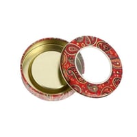 علب زعفران - علب معدينة بلون أحمر (12 قطعة)