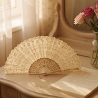 مجموعة 12 قطعة من المراوح اليدوية المطرزة بالورود...