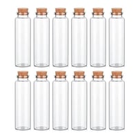 علب زجاجية شفافة بسدادة من الفلين (12 قطعة) مقاس 3...