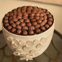 صحن تقديم بتصميم انيق من الفايبر لون سكري (بدون تع...