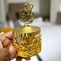 مجموعة 12 من علب التعبئة دائري الشكل مع غطاء ذهبي