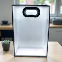 مجموعة (12) من اكياس توزيعات شفافة مصممة مع مقبض ب...