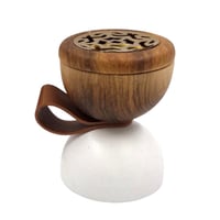 مباخر بتصميم انيق (12 قطعة) بلون خشبي و أبيض مع عل...