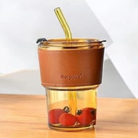 مجموعة 12 من أكوب زجاجية بتصميم انيق بغطاء و تلبسه...