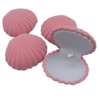 مجموعة 12 علب توزيعات على شكل صدفه مخمل لون وردي