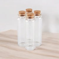 علب زجاجية شفافة بسدادة من الفلين (12 قطعة) مقاس 3...