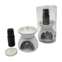 فواحة سيراميك (12 قطعة) مع زيت عطري وشموع