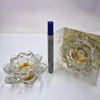 مجموعة 12 من المباخر الزجاجية بتصميم أنيق وشفاف عل...