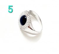 خاتم فضة عيار 925 ايطالي مطلي روديوم مصنوع يدويا ذ...