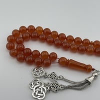 سبحة بكلايت بلجيكي لون بني شفاف بلمعة