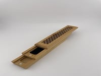 مبخرة مستطيلة لون خشبي مع درج لحفظ أعواد البخور