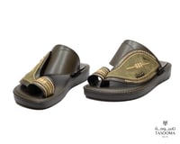 P3 حذاء شرقي مطرز من تاسومة 24006 / Olive