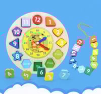 ساعة خشبية لتعليم الأوقات و الأرقام