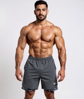 شورت بريدتور الرياضي 2x1- رمادي غامق