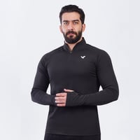 تيشيرت بريداتور الرياضي أكمام طويلة - أسود