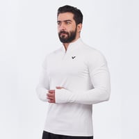 تيشيرت بريداتور الرياضي أكمام طويلة - أبيض