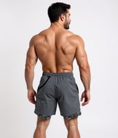 شورت بريدتور الرياضي 2x1- رمادي غامق