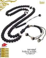 مسبحة سوداء مصنوعة في تركيا 99 خرزة مع شرابة ملكية