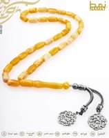 مسبحة أكريليك عالية الجودة باللونين الأصفر والأبيض...