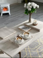 طاولة رخام ترافنتينو قاعدة حديد