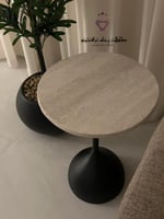 طاولة خدمه رخام ترافنتينو بقاعده حديد