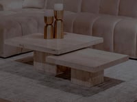 2 طاولات مربعة رخام ترافنتينو