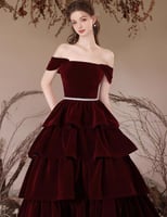 فستان مخمل طبقات