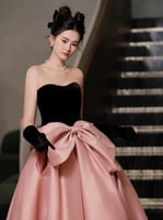 فستان فيونكة وردي