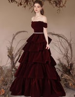 فستان مخمل طبقات