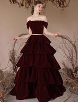 فستان مخمل طبقات