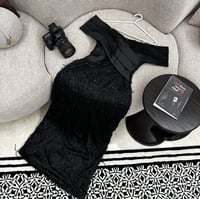 فستان الشبك اسود فخم للسهرات