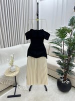 فستان انيق بالون الأسود و البيج