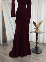 فستان سهرة بالون العودي الداكن