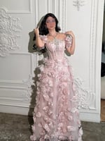 فستان سهره جازار ورد قص ليزر تطريز يدوي