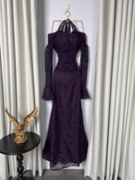 فستان سهرة ناعم دانتيل كورسيه فصوص