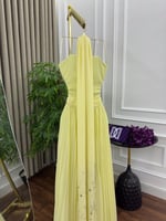 فستان سهره وشيفون كسرات تطريز يدوي