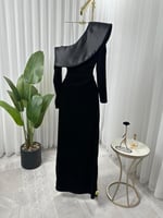 فستان ناعم اوف شولدر لون اسود