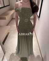 فستان سهرة شيفون دبل كلوش تطريز لولو