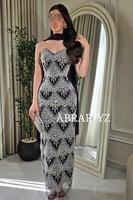 فستان سهره خرز باربي شال شيفون