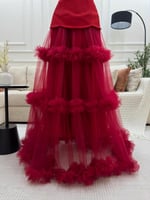 فستان سهره طويل احمر