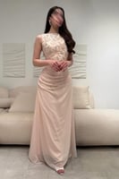 فستان سهره تطريز يدوي شيفون كسرات